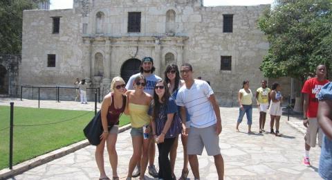 Students visit The Alamo while on exchange in Texas